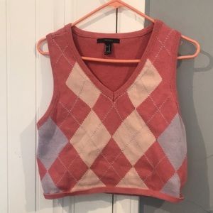 pink sweater vest